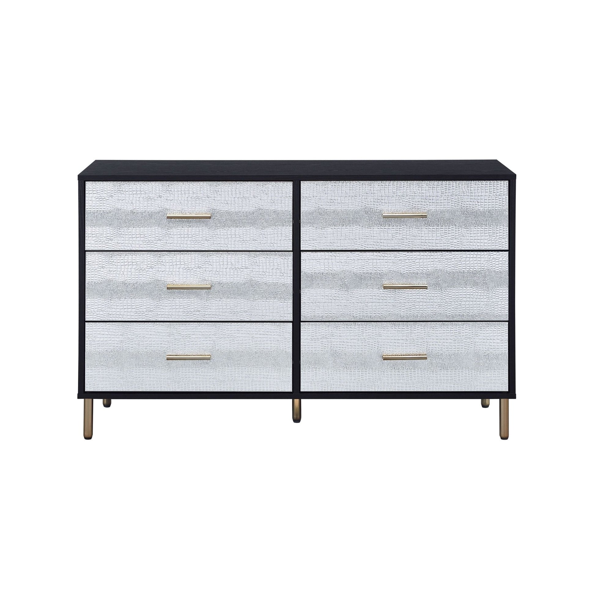 Myles Black, Silver & Gold Finish Dresser - 1st Choice Furniture Direct