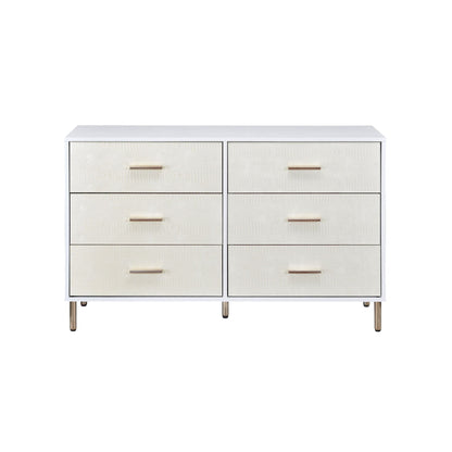 Myles White, Champagne & Gold Finish Dresser - 1st Choice Furniture Direct
