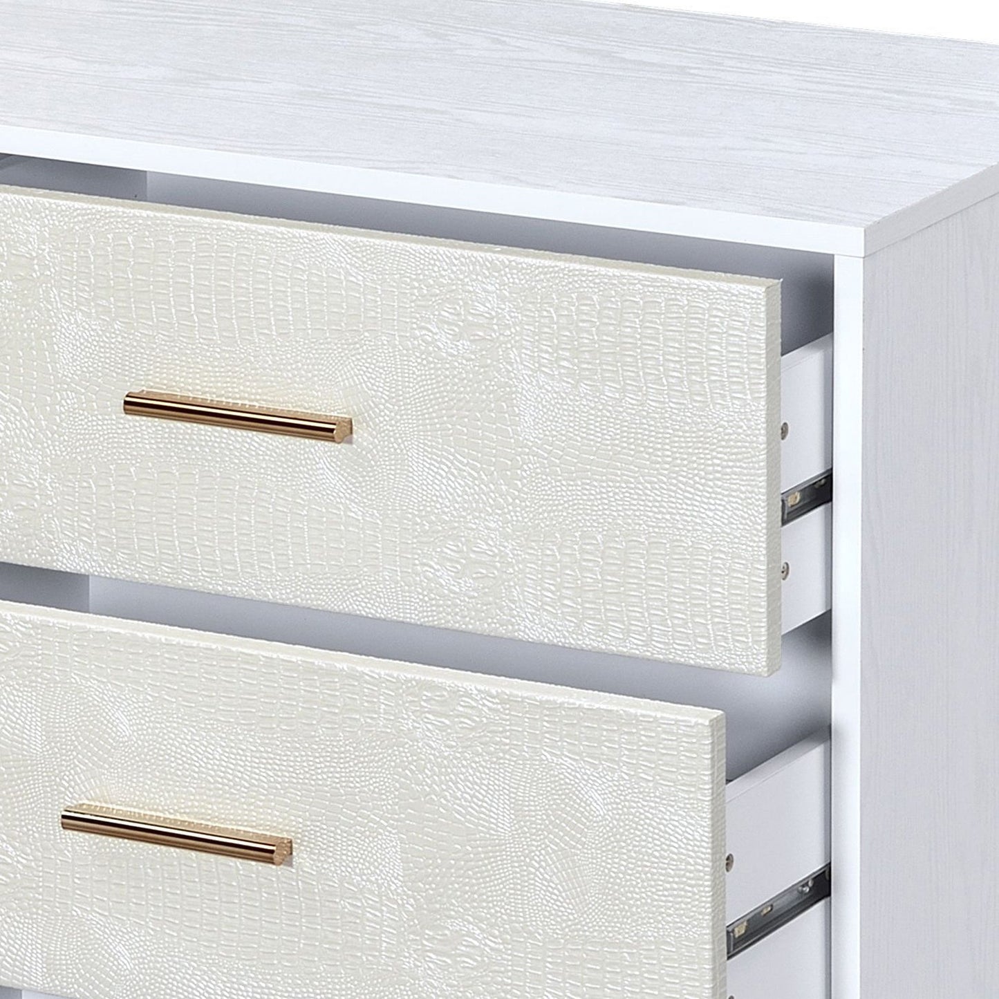 Myles White, Champagne & Gold Finish Dresser - 1st Choice Furniture Direct