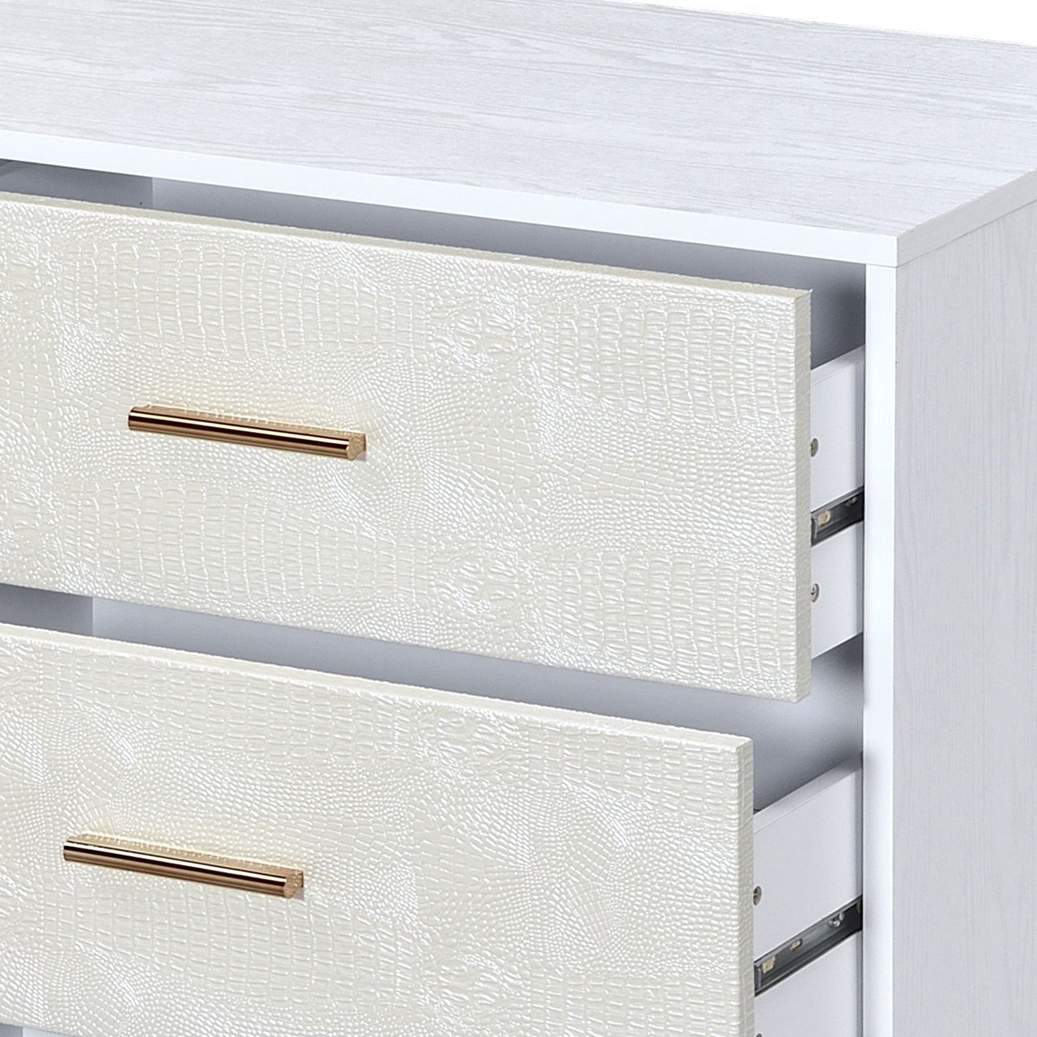 Myles White, Champagne & Gold Finish Dresser - 1st Choice Furniture Direct