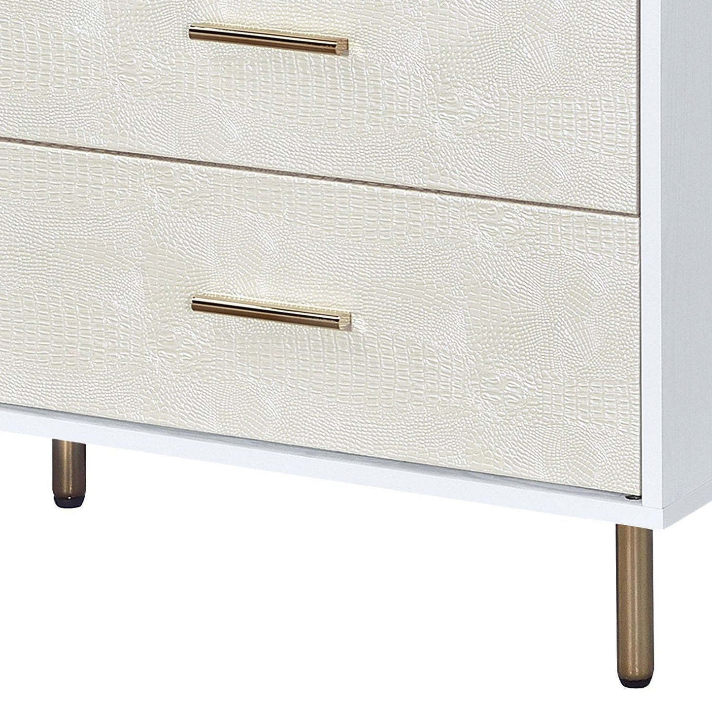 Myles White, Champagne & Gold Finish Dresser - 1st Choice Furniture Direct