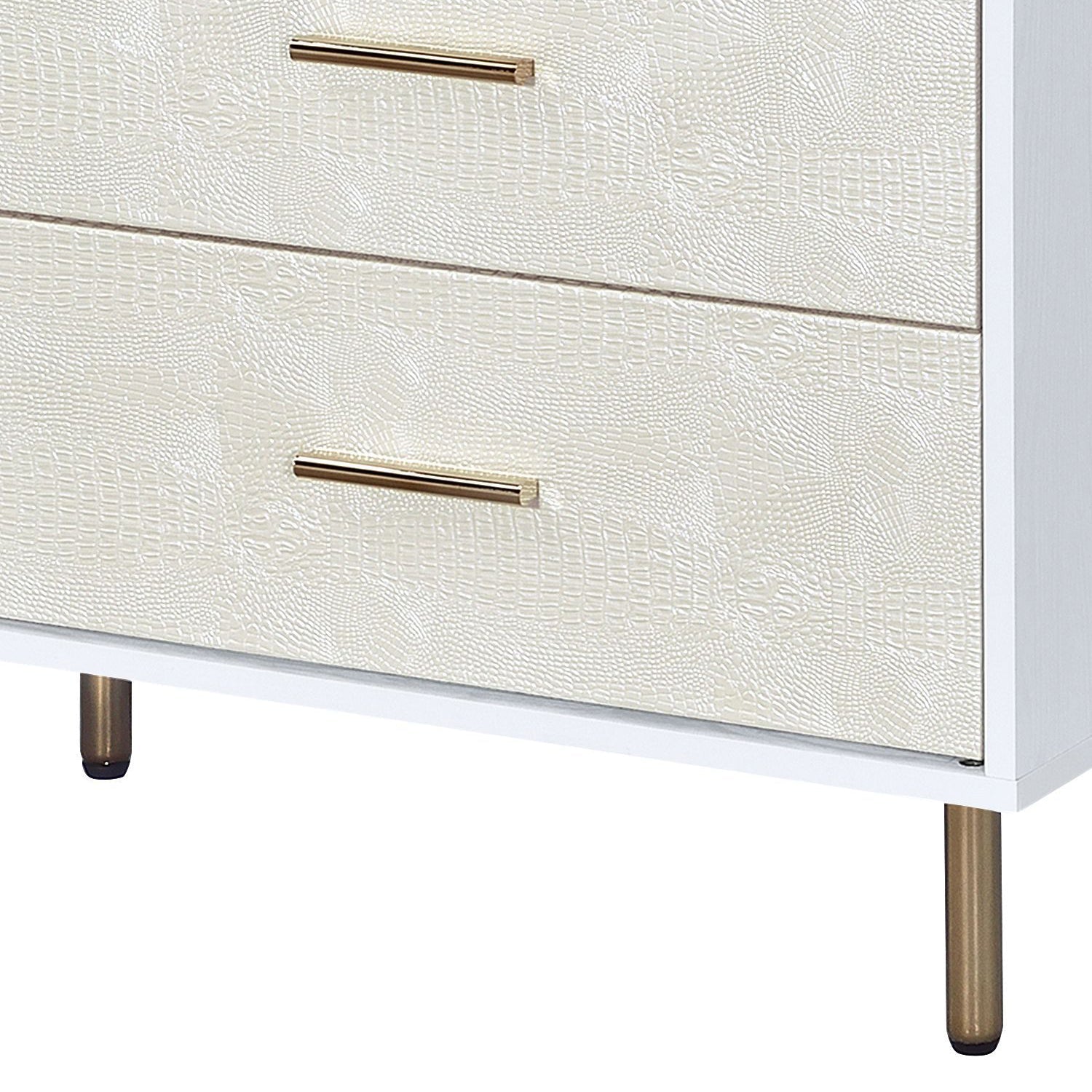 Myles White, Champagne & Gold Finish Dresser - 1st Choice Furniture Direct