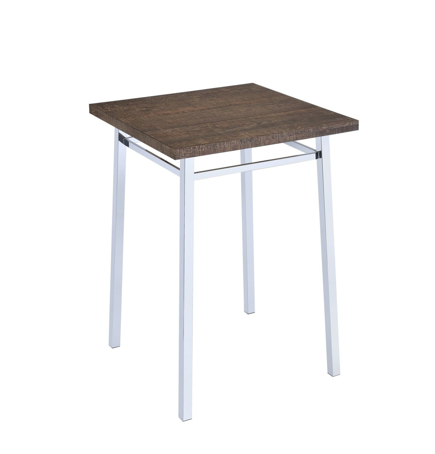 Nadia Oak and Chrome Bar Table - 1st Choice Furniture Direct