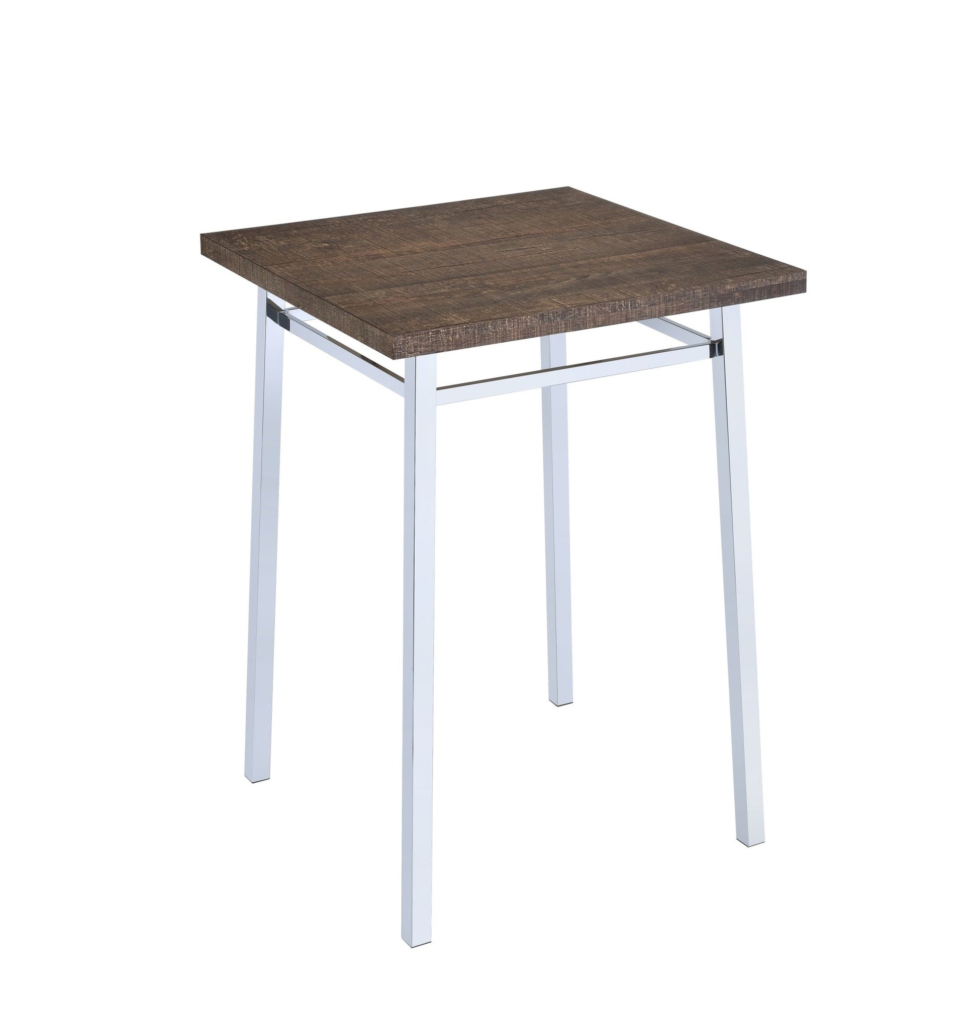 Nadia Oak and Chrome Bar Table - 1st Choice Furniture Direct