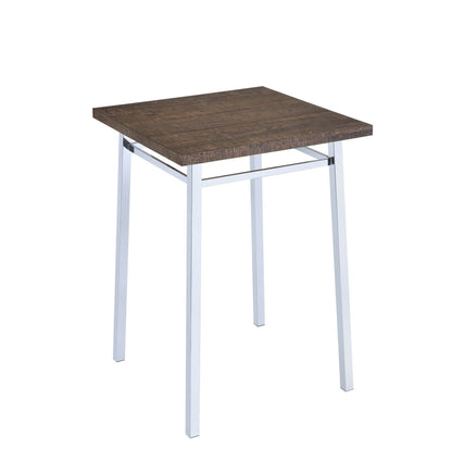 Nadia Oak and Chrome Bar Table - 1st Choice Furniture Direct