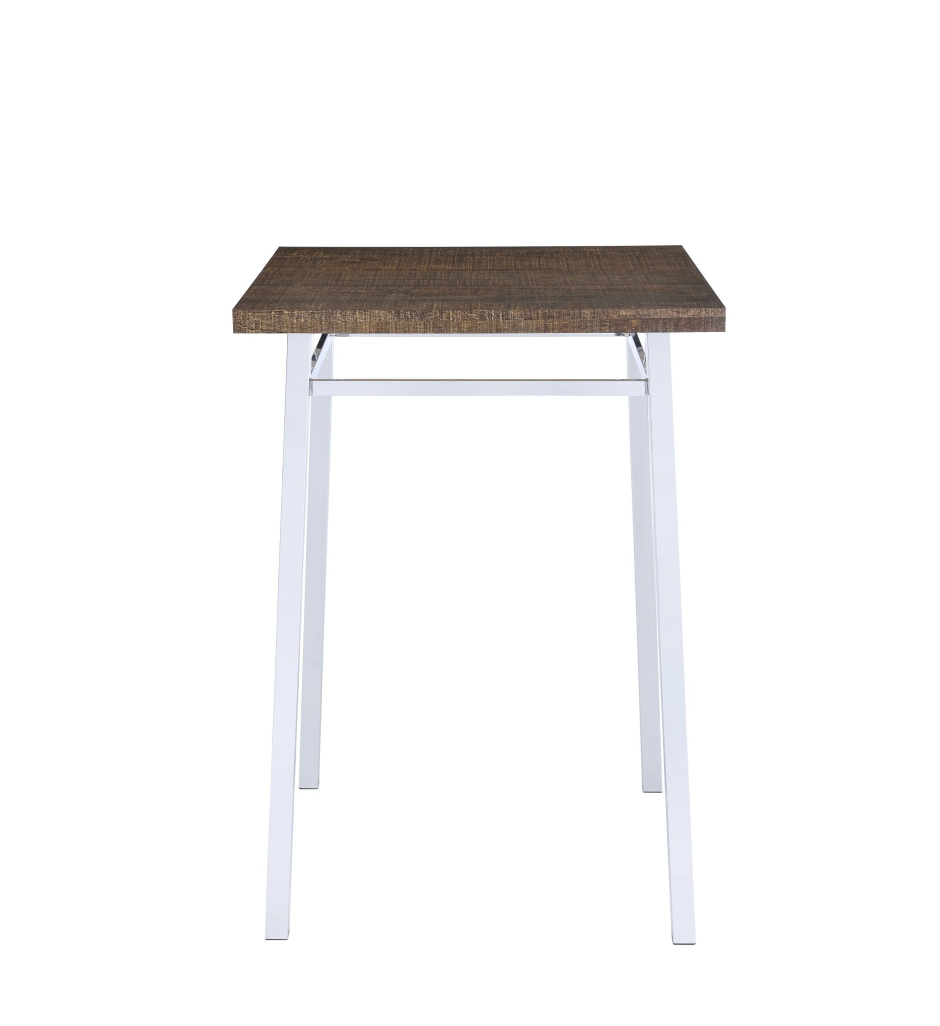 Nadia Oak and Chrome Bar Table - 1st Choice Furniture Direct