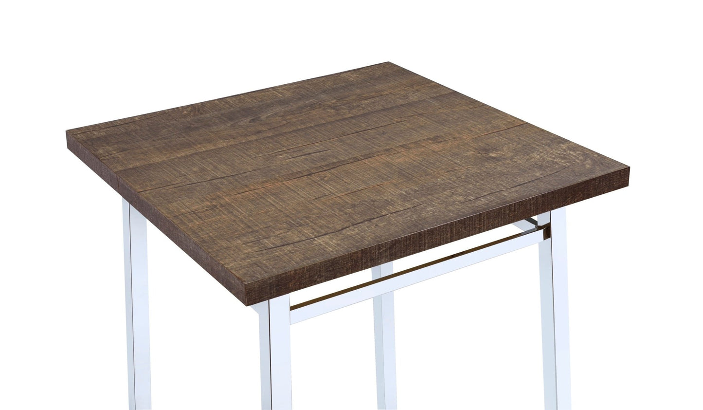 Nadia Oak and Chrome Bar Table - 1st Choice Furniture Direct