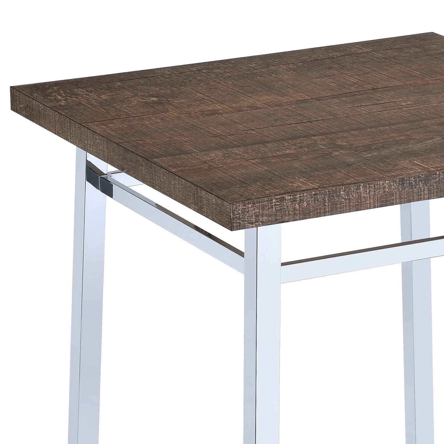 Nadia Oak and Chrome Bar Table - 1st Choice Furniture Direct