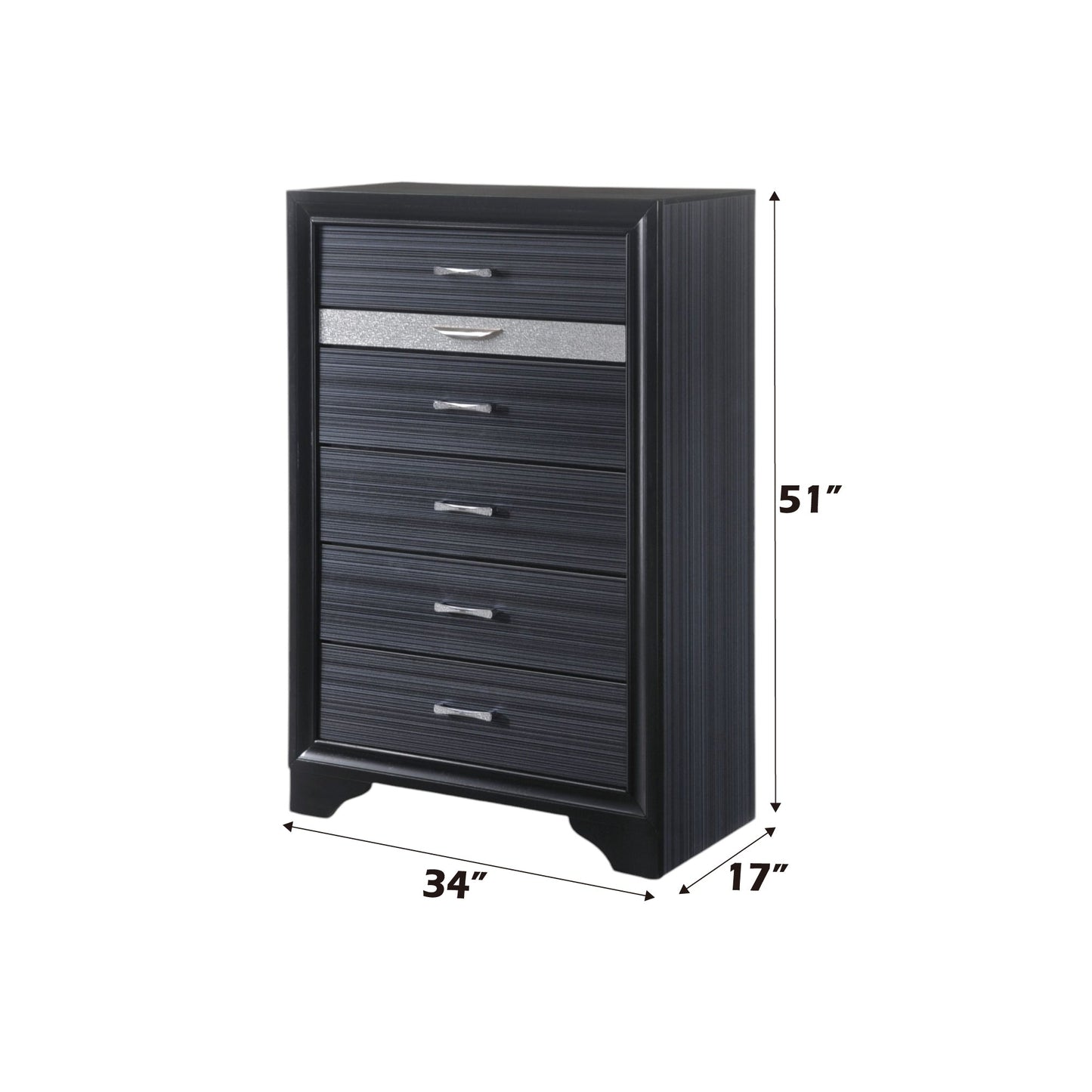 Naima Black Finish Chest - 1st Choice Furniture Direct