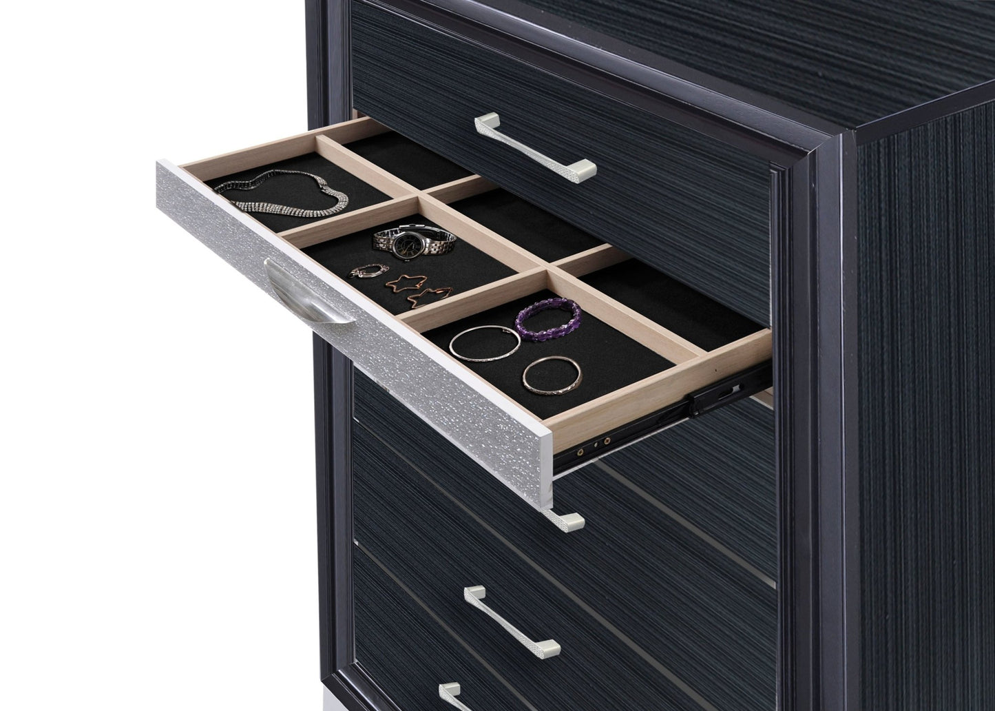 Naima Black Finish Chest - 1st Choice Furniture Direct
