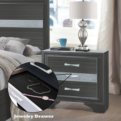 Naima Black Finish Nightstand - 1st Choice Furniture Direct
