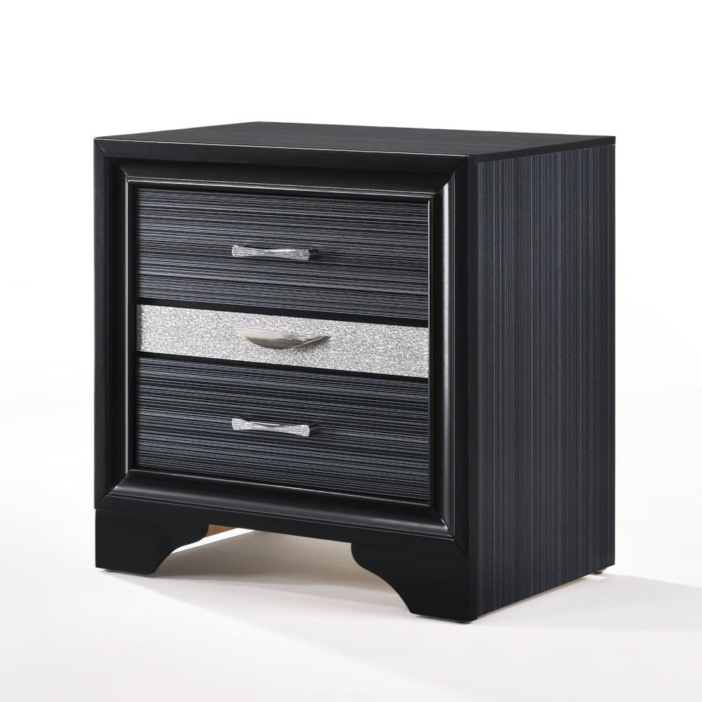 Naima Black Finish Nightstand - 1st Choice Furniture Direct