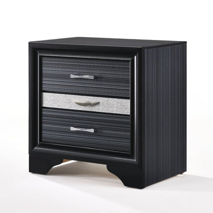 Naima Black Finish Nightstand - 1st Choice Furniture Direct
