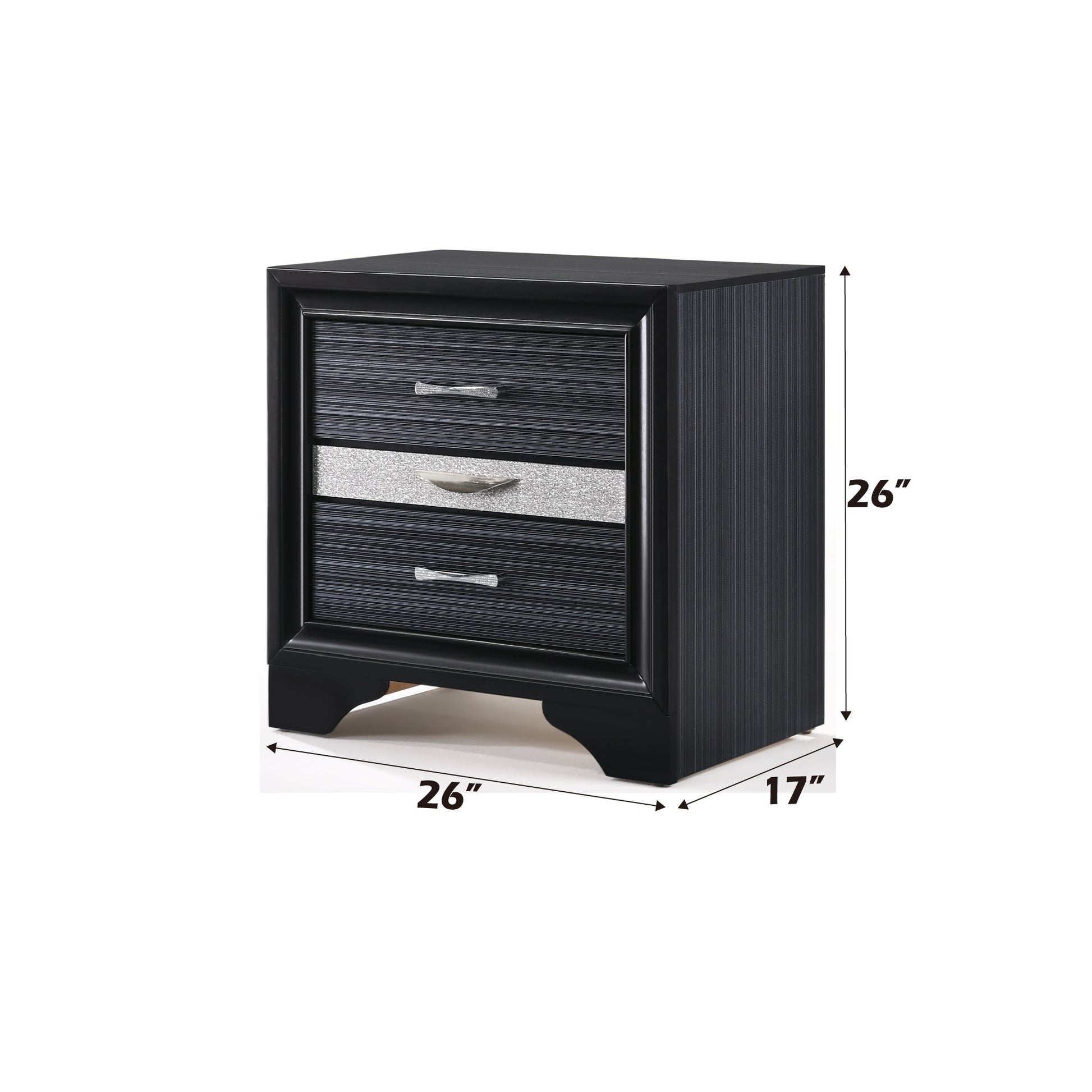 Naima Black Finish Nightstand - 1st Choice Furniture Direct