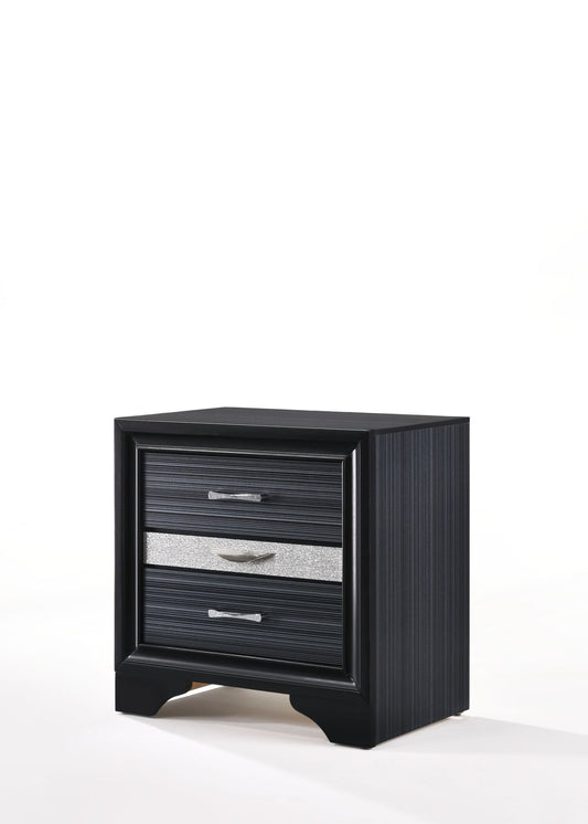 Naima Black Finish Nightstand - 1st Choice Furniture Direct