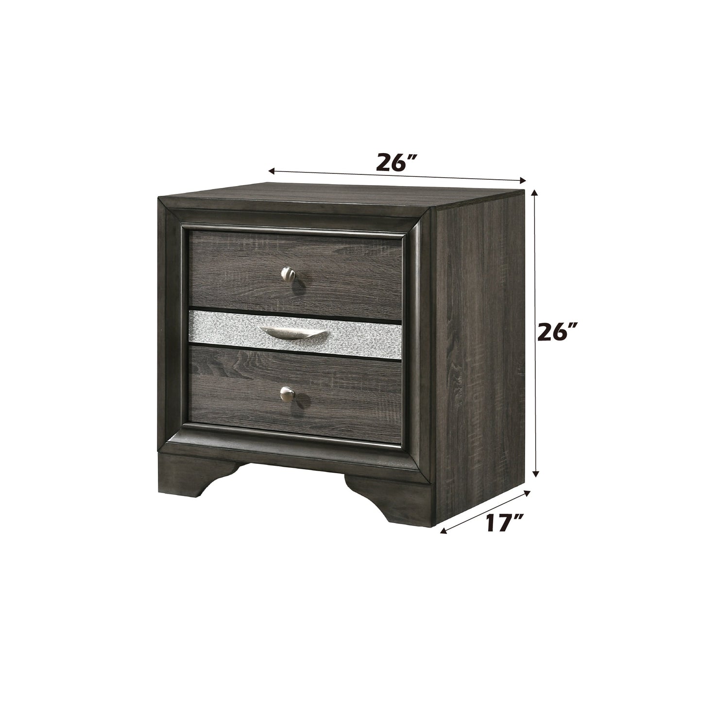 Naima Gray Finish Nightstand - 1st Choice Furniture Direct