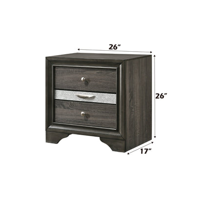 Naima Gray Finish Nightstand - 1st Choice Furniture Direct
