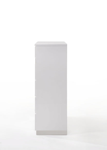 Naima II White High Gloss Finish Chest - 1st Choice Furniture Direct