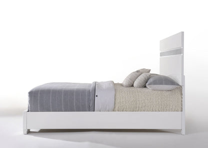Naima II White High Gloss Finish EK Bed - 1st Choice Furniture Direct
