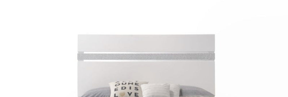 Naima II White High Gloss Finish EK Bed - 1st Choice Furniture Direct