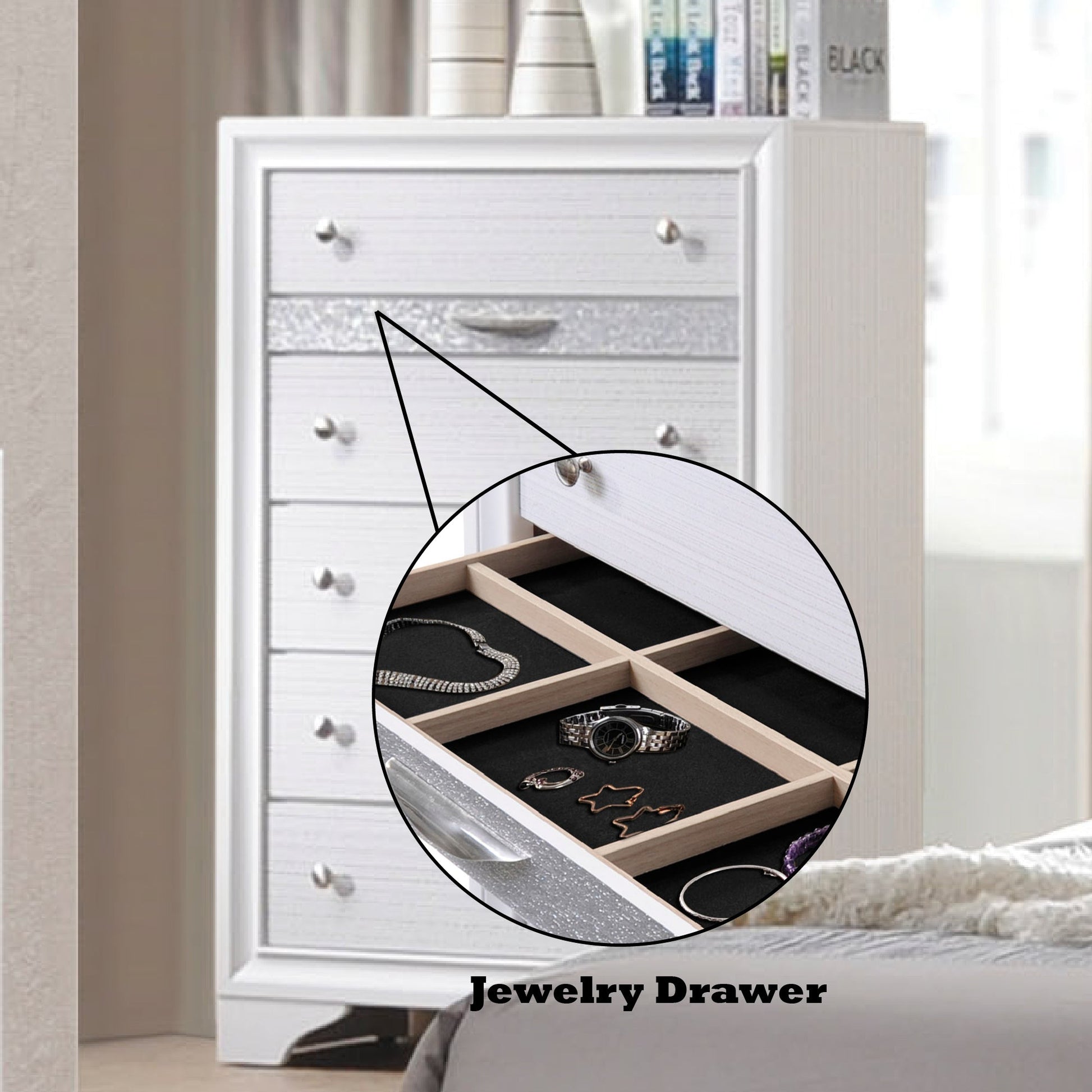 Naima White Finish Chest - 1st Choice Furniture Direct