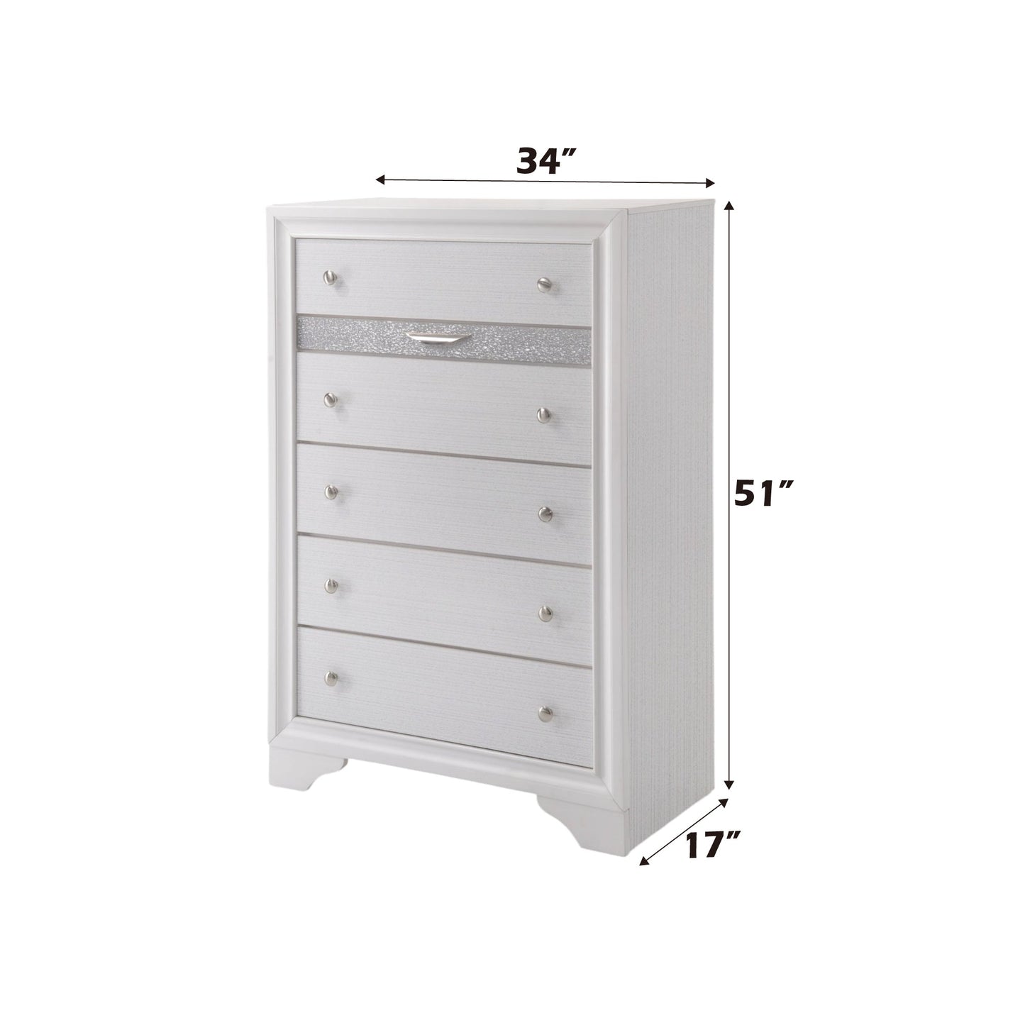 Naima White Finish Chest - 1st Choice Furniture Direct