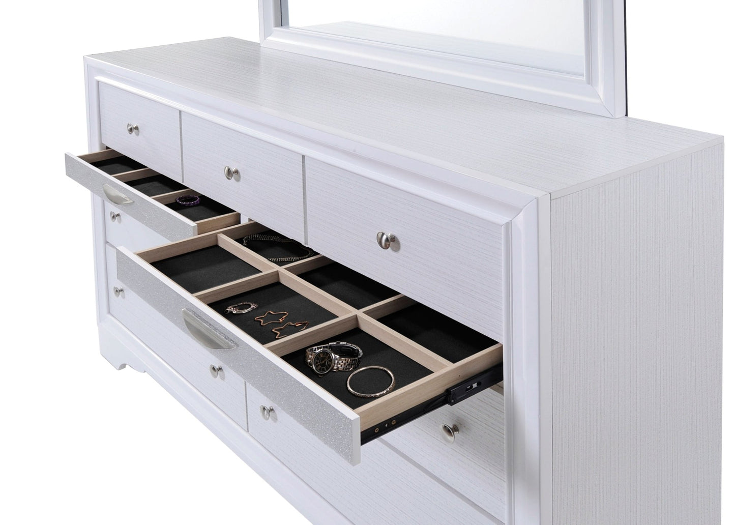 Naima White Finish Dresser - 1st Choice Furniture Direct