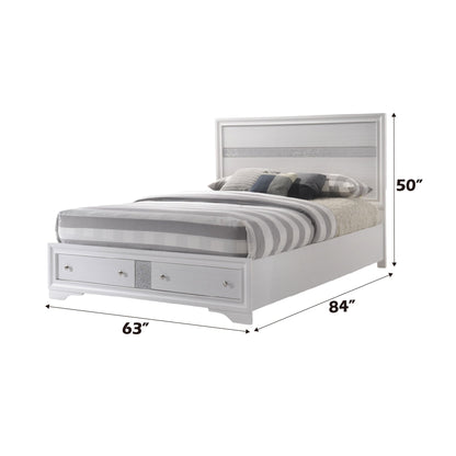 Naima White Finish Queen Bed W/Storage - 1st Choice Furniture Direct