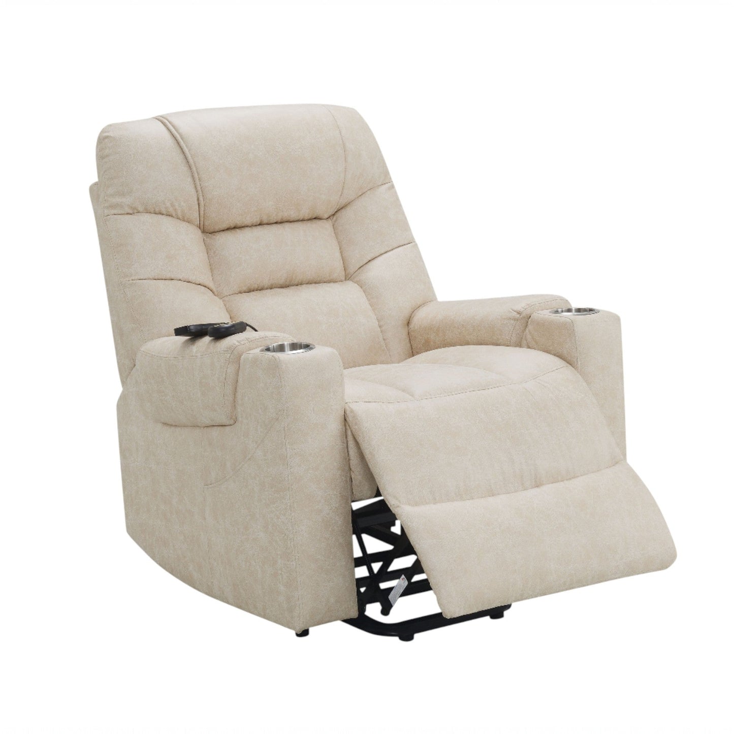 Nairi Ivory Leather Aire Power Recliner W/Lift & Heating & Massage - 1st Choice Furniture Direct