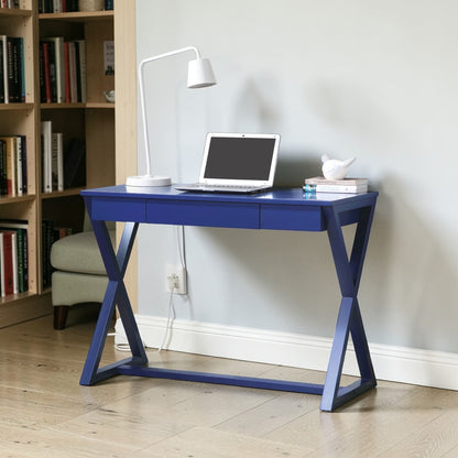 Nalo Twilight Blue Finish Writing Desk - 1st Choice Furniture Direct