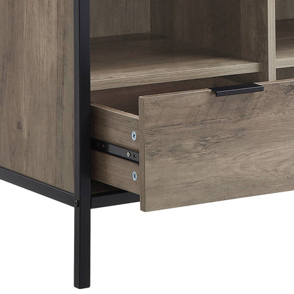 Nantan Rustic Oak & Black Finish TV Stand - 1st Choice Furniture Direct