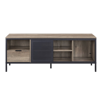 Nantan Rustic Oak & Black Finish TV Stand - 1st Choice Furniture Direct