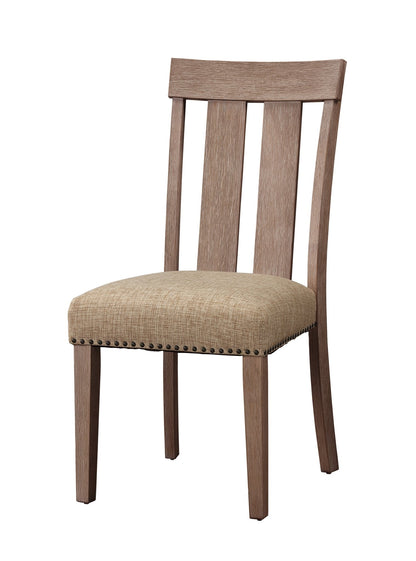 Nathaniel Fabric & Maple Finish Side Chair (Set of 2) - 1st Choice Furniture Direct