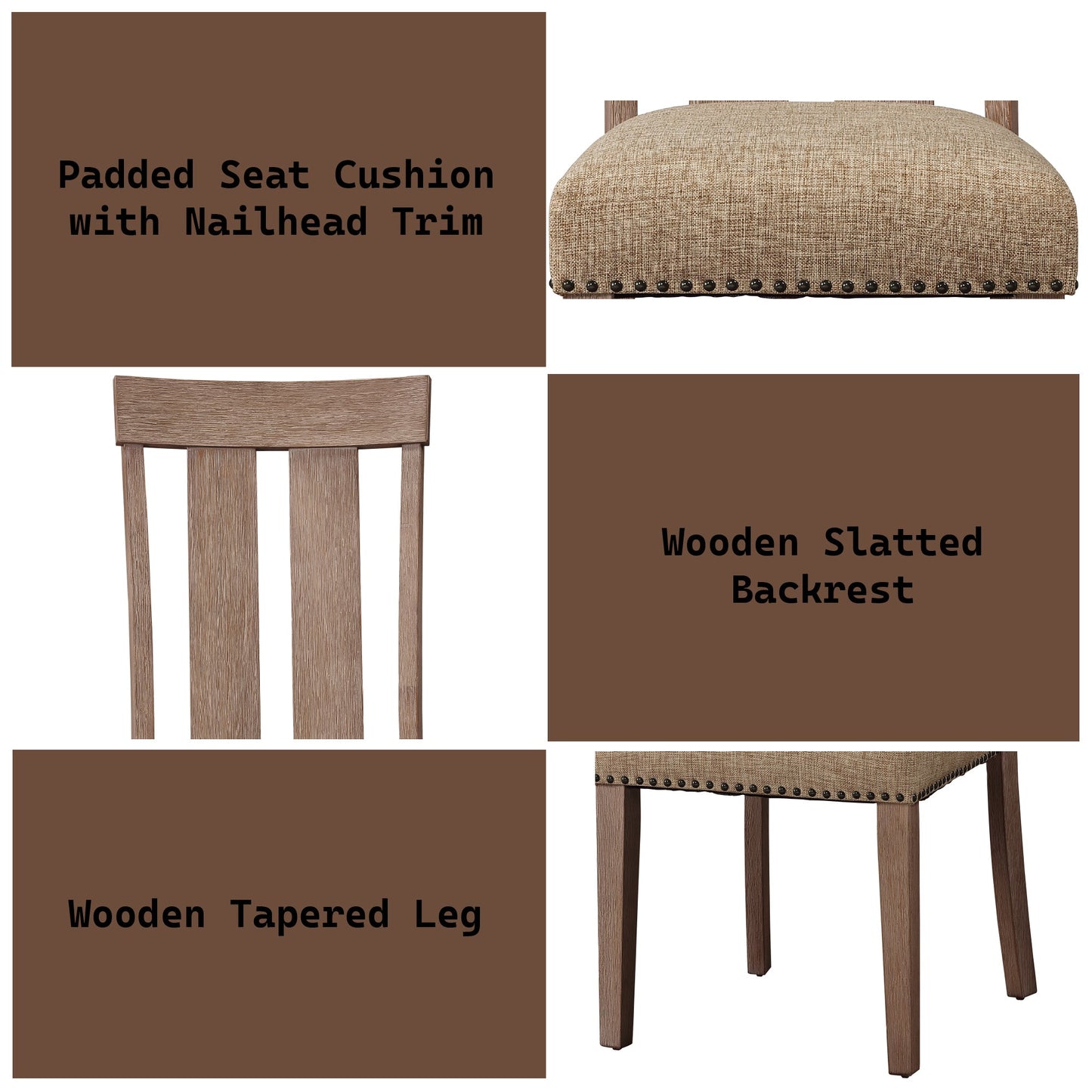 Nathaniel Fabric & Maple Finish Side Chair (Set of 2) - 1st Choice Furniture Direct