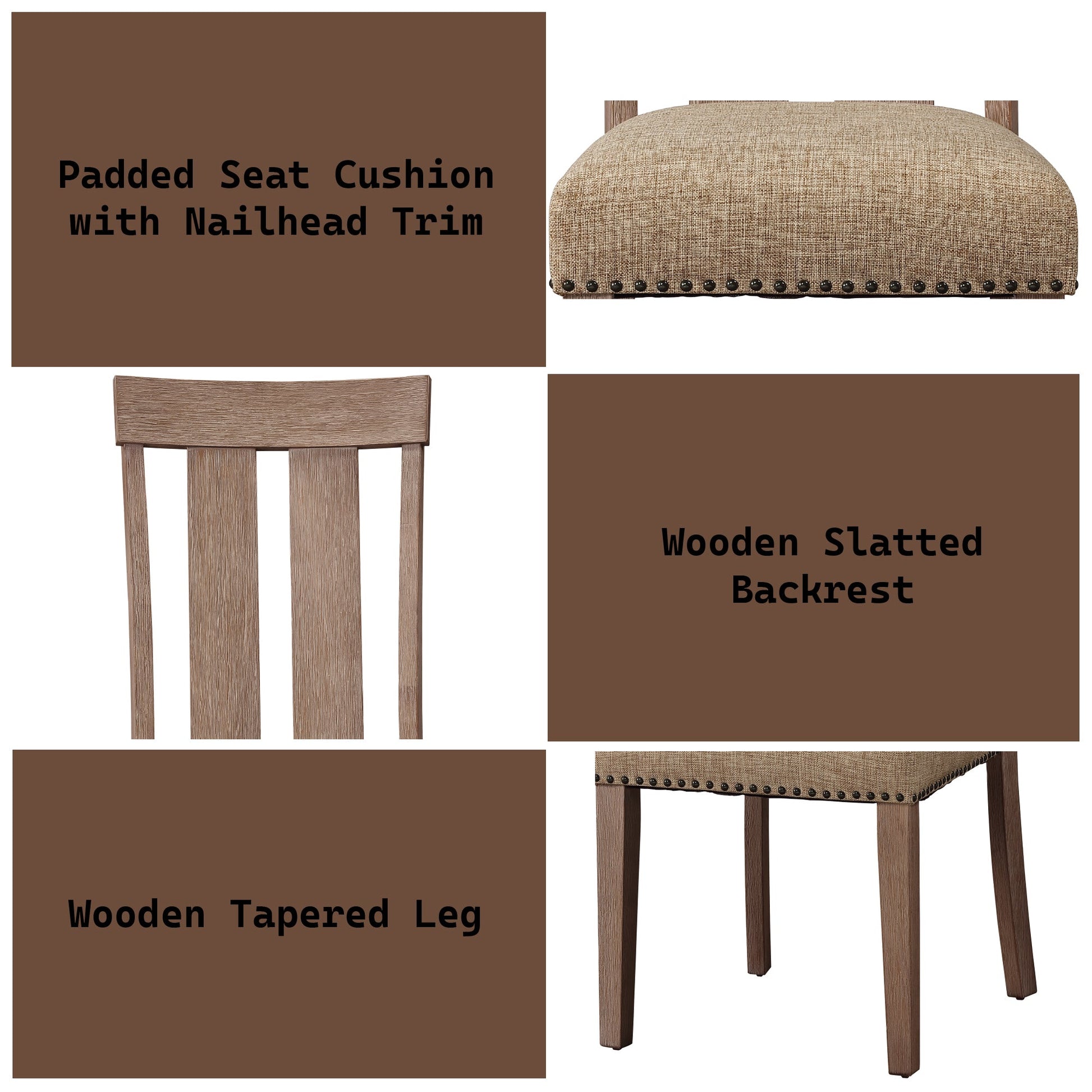 Nathaniel Fabric & Maple Finish Side Chair (Set of 2) - 1st Choice Furniture Direct