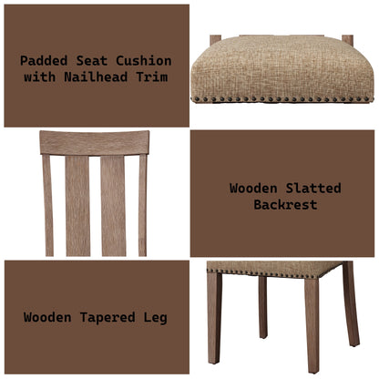 Nathaniel Fabric & Maple Finish Side Chair (Set of 2) - 1st Choice Furniture Direct