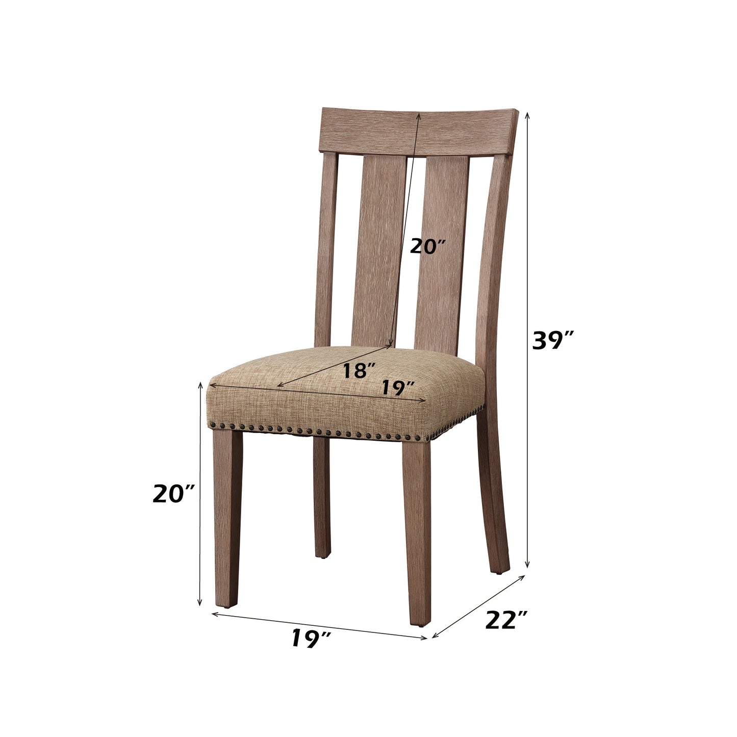 Nathaniel Fabric & Maple Finish Side Chair (Set of 2) - 1st Choice Furniture Direct