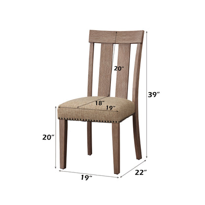 Nathaniel Fabric & Maple Finish Side Chair (Set of 2) - 1st Choice Furniture Direct