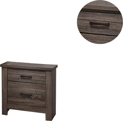 Natural Finish Striking Wooden Nightstand Bedside Table 2x Drawers Storage bedroom Furniture - 1st Choice Furniture Direct