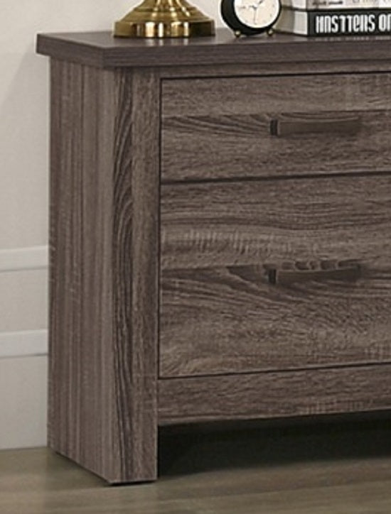 Natural Finish Striking Wooden Nightstand Bedside Table 2x Drawers Storage bedroom Furniture - 1st Choice Furniture Direct