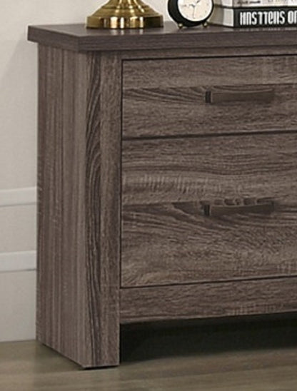 Natural Finish Striking Wooden Nightstand Bedside Table 2x Drawers Storage bedroom Furniture - 1st Choice Furniture Direct