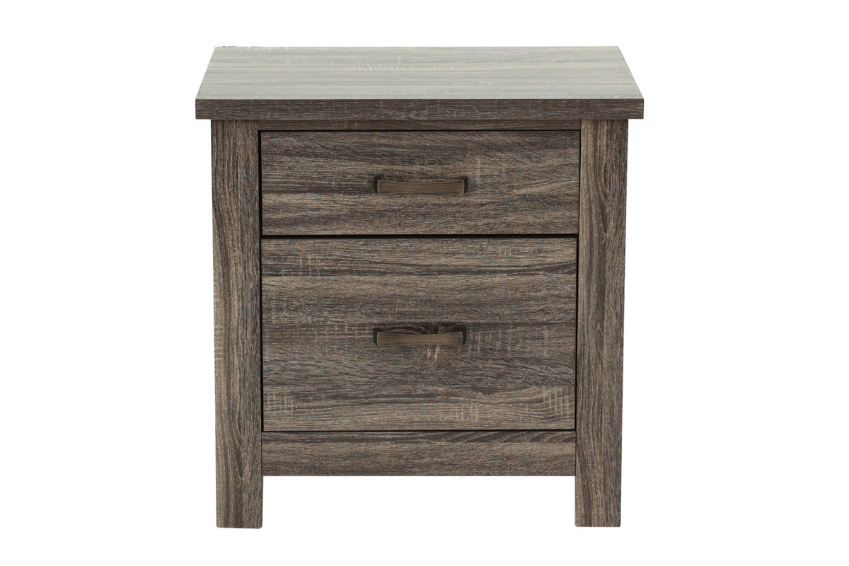 Natural Finish Striking Wooden Nightstand Bedside Table 2x Drawers Storage bedroom Furniture - 1st Choice Furniture Direct