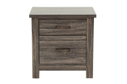 Natural Finish Striking Wooden Nightstand Bedside Table 2x Drawers Storage bedroom Furniture - 1st Choice Furniture Direct