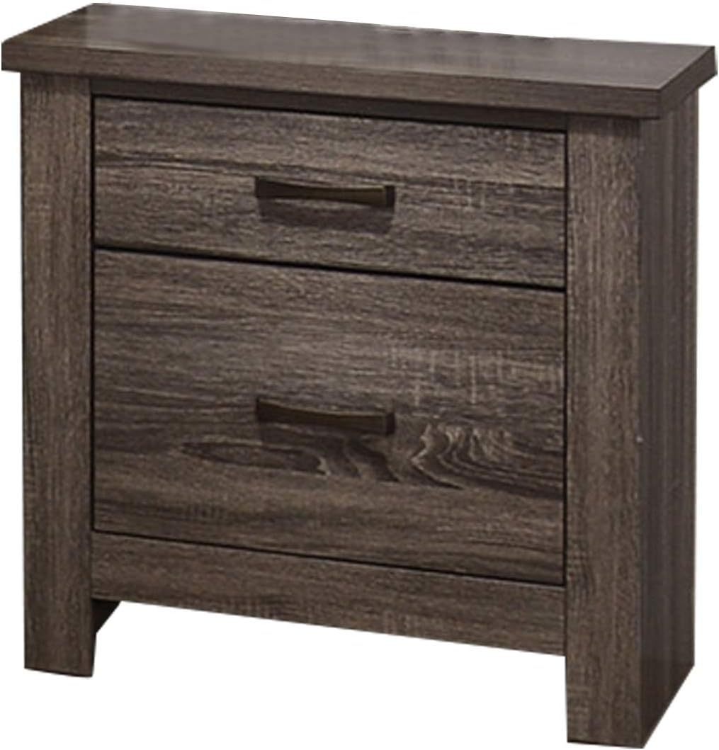 Natural Finish Striking Wooden Nightstand Bedside Table 2x Drawers Storage bedroom Furniture - 1st Choice Furniture Direct