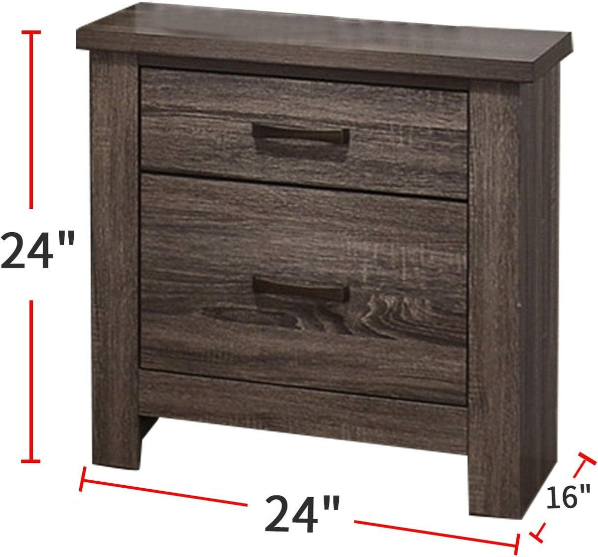 Natural Finish Striking Wooden Nightstand Bedside Table 2x Drawers Storage bedroom Furniture - 1st Choice Furniture Direct