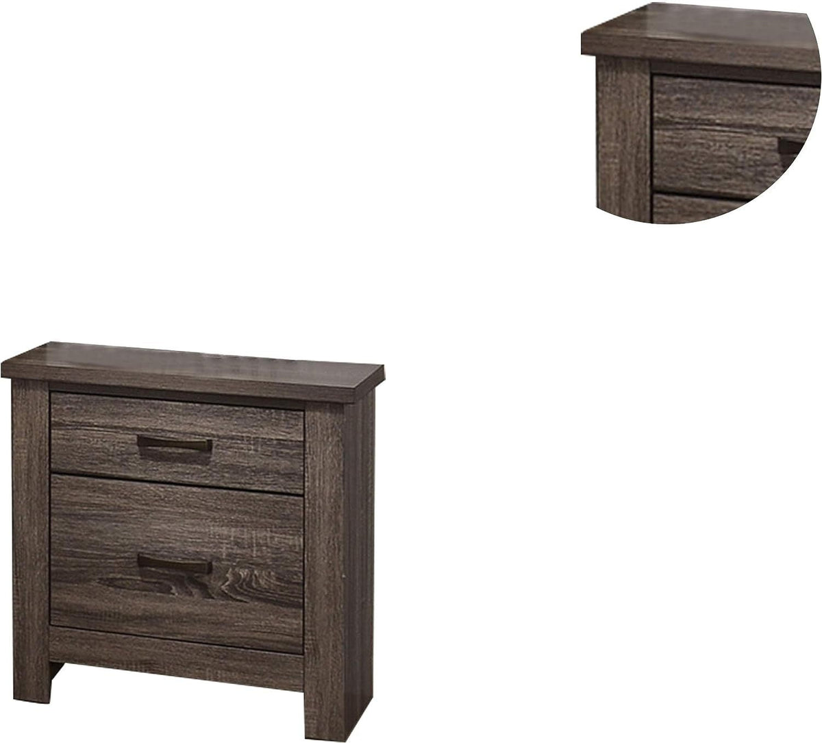 Natural Finish Striking Wooden Nightstand Bedside Table 2x Drawers Storage bedroom Furniture - 1st Choice Furniture Direct