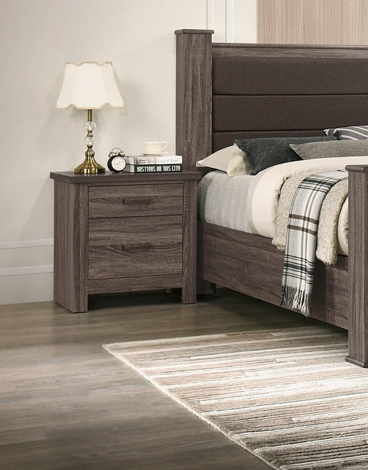 Natural Finish Striking Wooden Nightstand Bedside Table 2x Drawers Storage bedroom Furniture - 1st Choice Furniture Direct