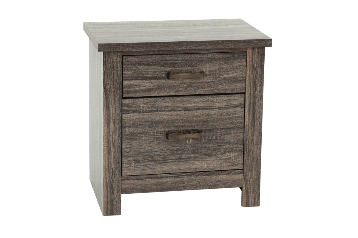 Natural Finish Striking Wooden Nightstand Bedside Table 2x Drawers Storage bedroom Furniture - 1st Choice Furniture Direct