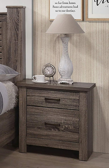 Natural Finish Striking Wooden Nightstand Bedside Table 2x Drawers Storage bedroom Furniture - 1st Choice Furniture Direct