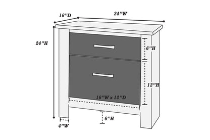 Natural Finish Striking Wooden Nightstand Bedside Table 2x Drawers Storage bedroom Furniture - 1st Choice Furniture Direct